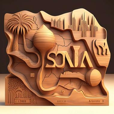 3D модель Южный Судан См. список Южного Судана (STL)